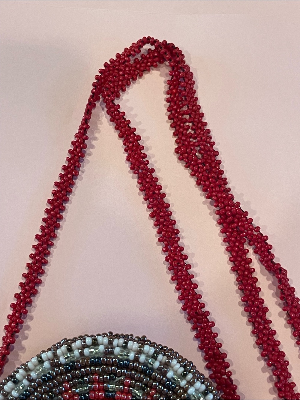 Native American Beaded Purse Necklace / Medicine Bag  #9379 - Picture 3 of 9